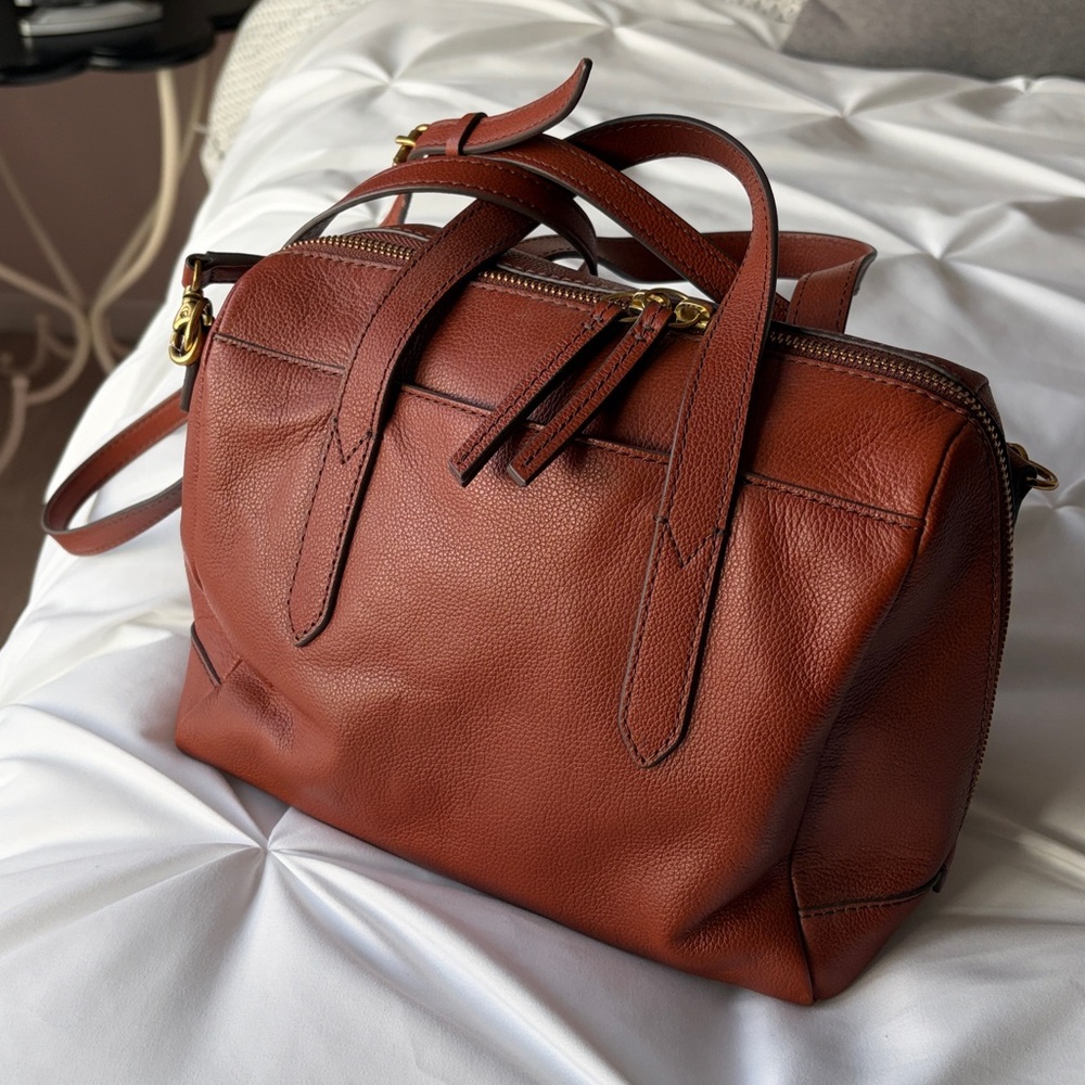 Fossil Tan Leather Satchel - Picture 3 of 5